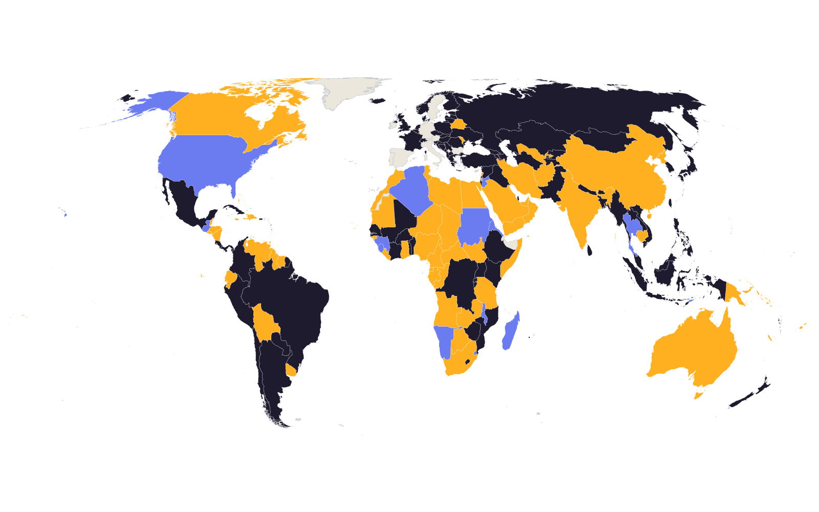 World map of chicken head counts in 2022, each country coloured by whether its figure is an official national count, a country estimate or an FAO imputation.